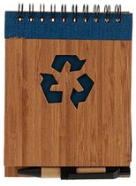 Pincello Notitieboek Gelinieerd 13 X 10 Cm Bamboe Blauw 2-delig