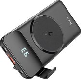 Draadloze Powerbank Oplader met 10000 mAh voor iPhone 13 en 12 MagSafe - Zwart
