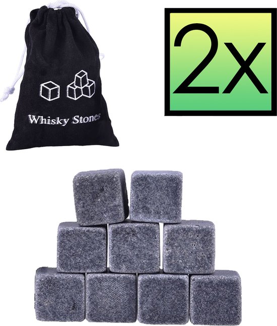 Whiskey Stones Herbruikbare IJsblokjes - Whisky Stenen Herbruikbaar - 18 Stuks