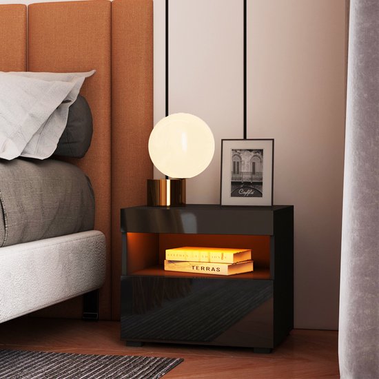 RGB LED Moderne Nachtkastjes Slaapkamer Dressoir voor slaapkamer woonkamer | bol.com