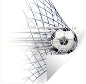 Muurstickers - Sticker Folie - Een illustratie van een voetbal die het doel in gaat - Jongetjes - Meisjes - Kids - 30x30 cm - Plakfolie - Muurstickers Kinderkamer - Zelfklevend Behang - Zelfklevend behangpapier - Stickerfolie