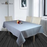 Tafelkleed  Maria, 140x220 cm, rechthoek, grijs met witte streep, vuilafstotend