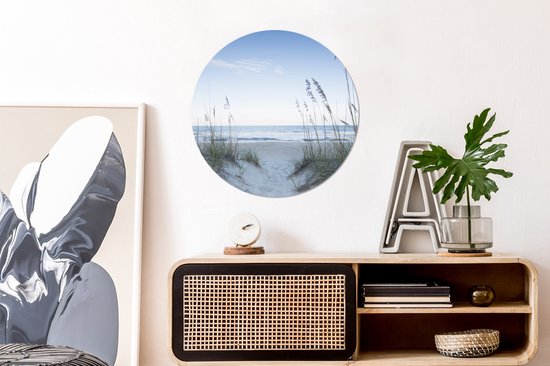 L'herbe de Marram pousse dans le sable sur les dunes Sticker mural cercle mural 50x50 cm / cercle papier peint / cercle mural / cercle vivant - auto-adhésif et coupe ronde