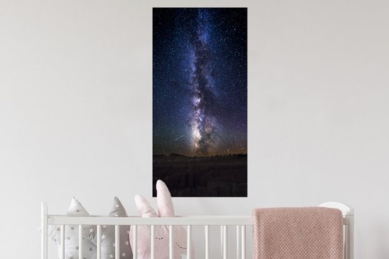 Stickers muraux - Feuille autocollante - Voie lactée dans un ciel sombre - 40x80 cm - Feuille adhésive - Stickers muraux chambre enfant - Papier peint autocollant - Papier peint autocollant - Feuille autocollante