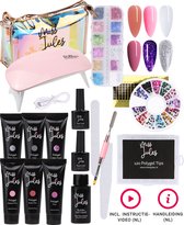 Miss Jules® Luxe Complete Polygel Kit - Polygel Nagels Starterspakket - 6 Kleuren - Perfecte Combinatie Gellak & Acryl - Incl. UV LED Lamp & Instructievideo (NL)
