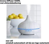 Aroma Diffuser houtkleur 550ML met Afstandsbediening - Luchtbevochtiger – Verdamper – Aromatherapie - Geurverspreider | inclusief geurtje!