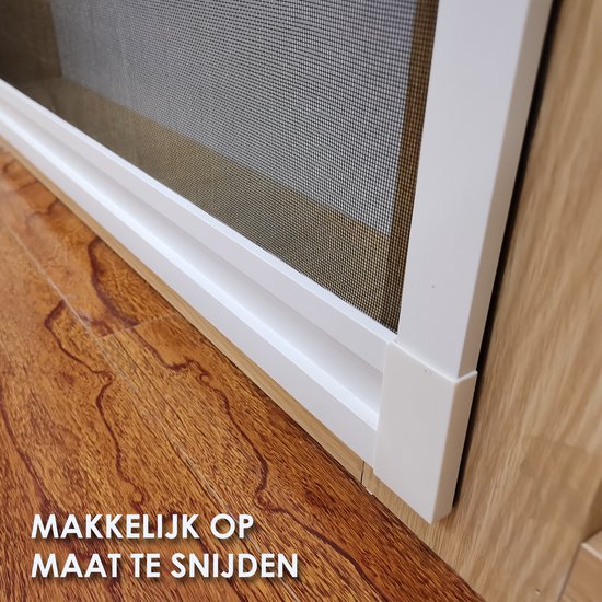 PALMAT® Vliegen Hor – Raamhor – Muskietennet – Gaas - Glasvezel – Muggengaas – Incl. Scharnier Deur – 120 x 240 – Wit — afbeelding 4