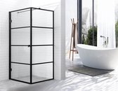 SaniDreams douchedeur 80L - 80x200cm-linksdraaiend + Douchewand 80x200cm