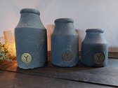 Brynxz Bottles - Vazen - Flessen van beton - Industrial Vintage - Set van 3!