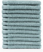 Blumtal Terry Handdoeken Set - 12 x Gezichts Handdoekje - 30 x 30 cm - Lichtblauw