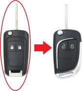 2 Knoppen klapsleutel ombouwset auto sleutelbehuizing geschikt voor Opel autosleutel.