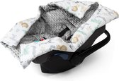 Navaris zachte wikkeldeken voor babyzitje - Babydeken compatibel met Maxi Cosi en wandelwagen - Universeel en geschikt voor driepuntsgordel - Wilde dieren