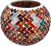 Glas Windlicht "Mosaik" 12.5 cm hoog