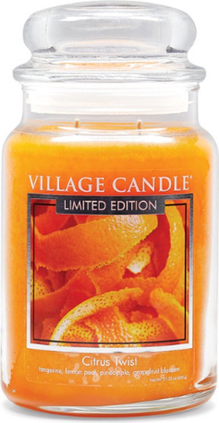 Village Candle Geurkaars - Citrus Twist Ø9,5 x 15 cm Wax Oranje
