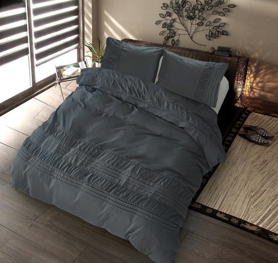 The Supreme Home Collection Guardea Anthracite Taille: 1 personne (140 x 220 cm + 1 taie d'oreiller)