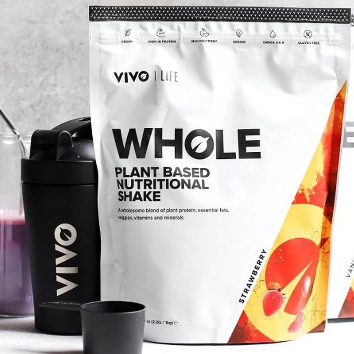 WHOLE plant based nutritional shake - Aardbei 1kg