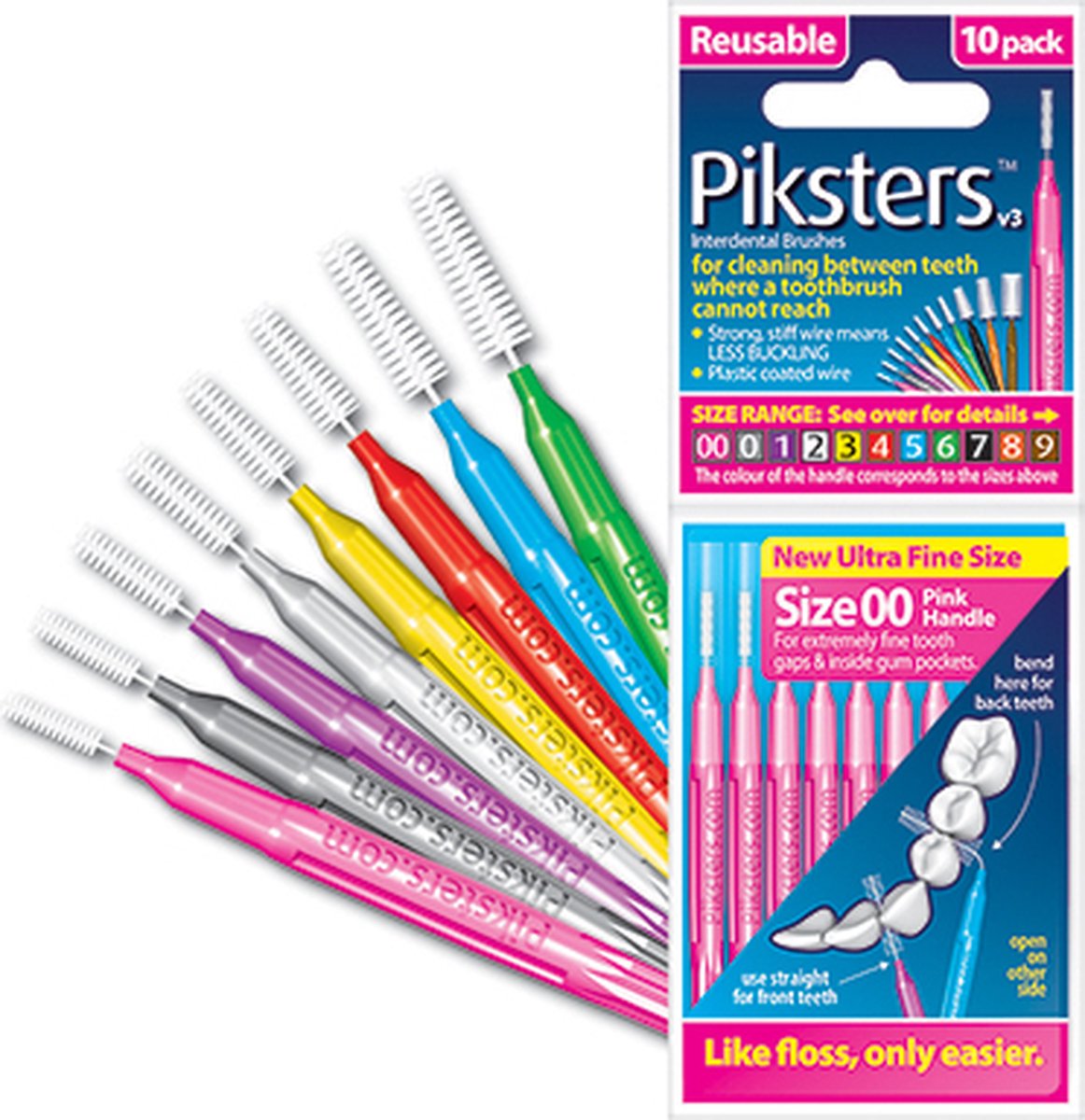 Piksters Interdentaal Ragers - Size 00 (Roze) - 10 stuks verpakking