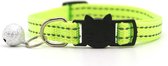 Premium kattenhalsband Met belletje - Reflecterend - Neon geel - Veiligheidssluiting