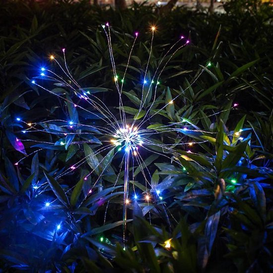 Dailyiled - tuinverlichting - solar - vuurwerk - multicolor - 120 led - kerst - set van 2