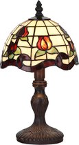 Tafellamp Tiffany ø 18*32 cm E14/max 1*25W Rood | 5LL-6157