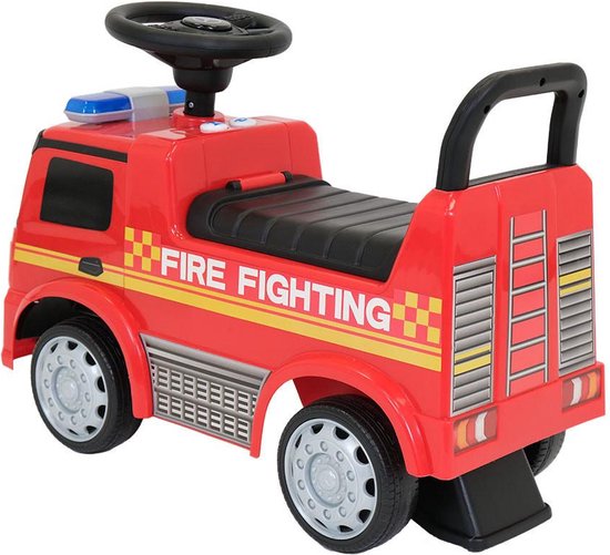 Bandits & Angels loopauto Mercedes Benz brandweer truck rood - 1 jaar - jongens - rood - Bandits & Angels