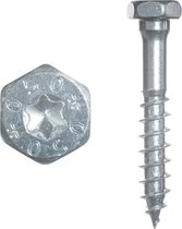 Wovar Dubbele kop schroeven Verzinkt M8 x 50 mm Zeskant en Torx in 1 - Per 10 Stuks