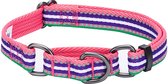 Blueberry Pet 2cm M 3M Reflecterende kleurrijke gestreepte roze Emerald Green en Orchidee veiligheidstraining Martingale hondenhalsband voor middelgrote honden