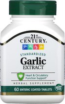 Voordeelpakket Knoflook tabletten 400 (!) mg /30 mg Calcium / Garlic / Vegetarisch/ 21st Century Vitamins / 2 x 60 stuks