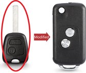 2 Knoppen klapsleutel ombouwset auto sleutelbehuizing geschikt voor Peugeot / Toyota Aygo / autosleutel.