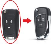 3 Knoppen klapsleutel ombouwset auto sleutelbehuizing geschikt voor Opel / autosleutel.