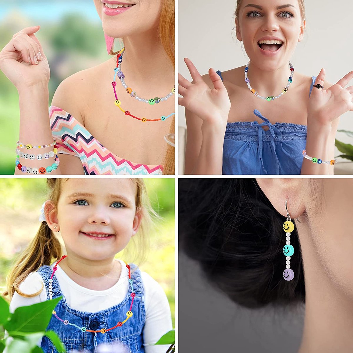 Behave Smiley Kralen Set 375 Stuks - 15 Kleuren - Kralen Doos - DIY Sieraden Maken - Knutselen Meisjes - Incl. Rijgdraad — afbeelding 5