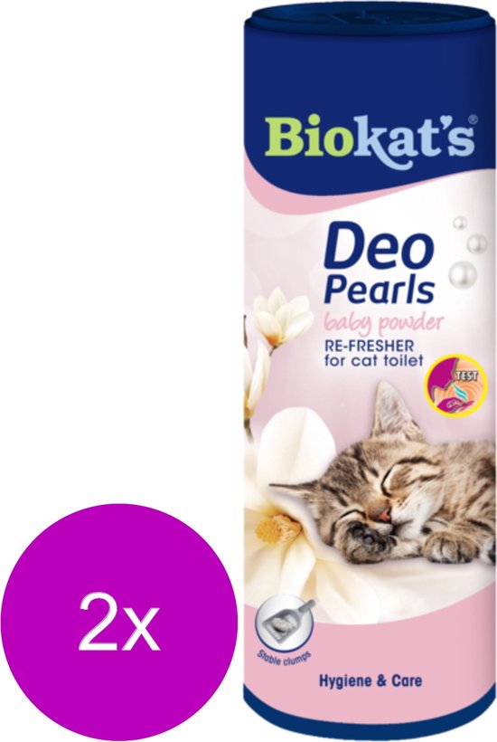 Biokat's Deo Pearls Baby Powder - Kattenbakreinigingsmiddelen - 2 x 700 g
