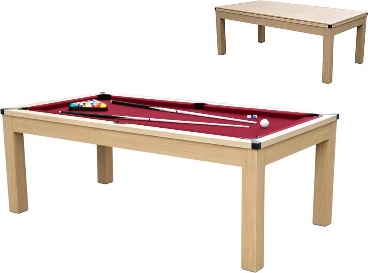 Table modulable - Billard et ping pong BALTHAZAR - 213 x 112 x 81,5 cm -  Rouge L 81 cm... | bol.com