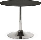 Alterego Kleine, ronde, zwarte bureau-/eettafel 'SAOPOLO' - Ø 90 cm