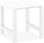 Alterego Witte hoge uitschuifbare tafel 'ATCHAM' - binnen / buiten - 100(140)x100 cm