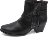 Jana Dames Enkellaars 25301-001 Zwart/Combi - Wijdte H - Maat 41
