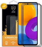 3-Pack Samsung Galaxy M52 Screenprotectors - MobyDefend Gehard Glas Screensavers - Zwarte Randen - Screen Protectors - Glasplaatjes Geschikt Voor: Samsung Galaxy M52