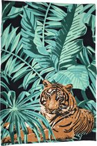 Jungle Kleed met Tijger - Multicolor - Katoen - Tropisch - Decoratie - 60 x 90 cm