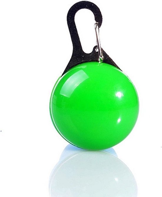 Foto: Led lichtbol met clip voor honden halsband groen 