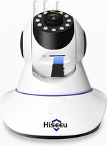 Hiseeu Beveiligingscamera - Verborgen camera - Huisdiercamera - camera beveiliging - 32 GB - Full HD - Wit