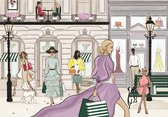 Poster The Shopping Street - Fashion gerelateerde puzzels in een stijlvolle, luxe geschenkverpakking - 69x48cm