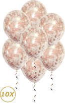 Rose Gouden Helium Ballonnen Confetti 2024 Oud En Nieuw Feest Versiering NYE Ballon Rose Goud Papier - 10 Stuks