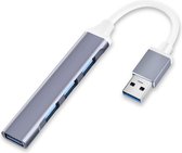 Mini 1 Naar 4 Port Splitter - USB 3.0 Hub - Windows MacOS - Grijs