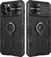 Telefoonhoes - iPhone 13 Pro Max - Camerabescherming Mobiele Telefoonhoes met Ringstandaard - Schokbestendige Bumperbeschermhoes