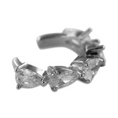 Silventi 9NBSAM-200065 Zilveren Ear Cuff - 1 Stuks -1 Band - Zirkonia - 10,7 x 3,7 mm - Rhodium - Zilver