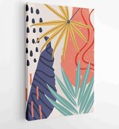 Oppervlakte patroon ontwerp. Abstracte kunst textielontwerp met literatuur of natuurlijke tropische lijnkunst schilderij 3 - Moderne schilderijen – Verticaal – 1857070771 - 40-30 V