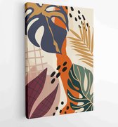 Oppervlakte patroon ontwerp. Abstracte kunst textielontwerp met literatuur of natuurlijke tropische lijnkunst schilderij 1 - Moderne schilderijen – Verticaal – 1857070777 - 115*75