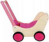 poppenwagen roze met dekbedje