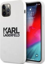 Karl Lagerfeld Silicone Back Case - Geschikt voor Apple iPhone 12/12 Pro (6.1") - Wit