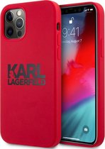 Karl Lagerfeld Silicone Back Case voor Apple iPhone 12/12 Pro (6.1") - Rood